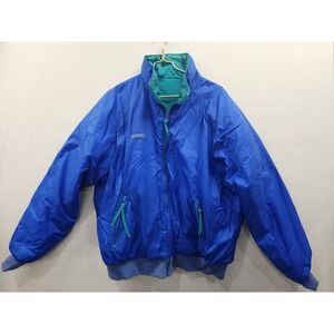 Vtg 90's Columbia Men's Coat Sz XL Blue Teal Reversible Thinsulate Bomber Jacket